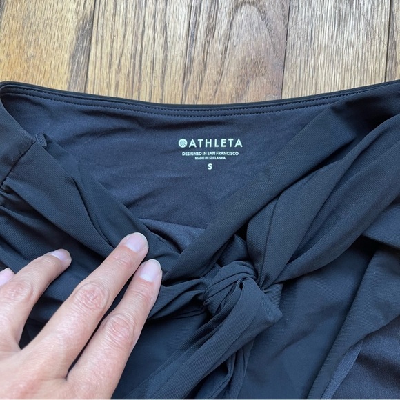 NEW Athleta Shirred Tie High Rise Bikini Bottom Black 530903 Small NWT - Picture 6 of 6